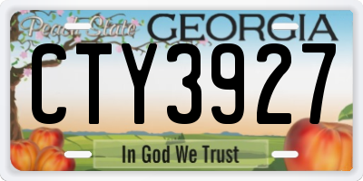 GA license plate CTY3927