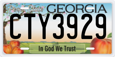 GA license plate CTY3929