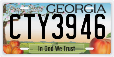 GA license plate CTY3946