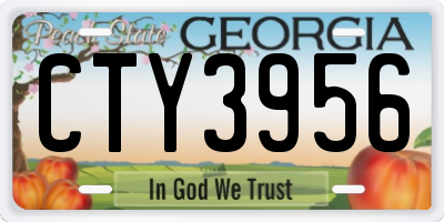 GA license plate CTY3956