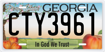 GA license plate CTY3961
