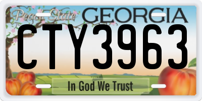 GA license plate CTY3963