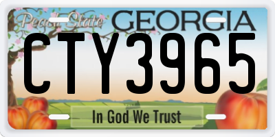 GA license plate CTY3965