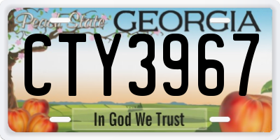 GA license plate CTY3967