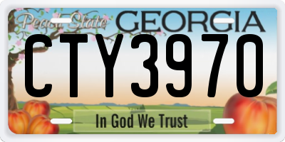 GA license plate CTY3970