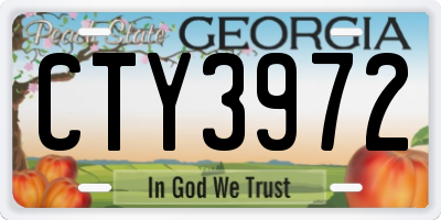 GA license plate CTY3972