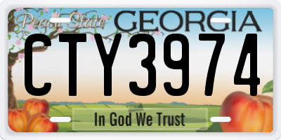GA license plate CTY3974