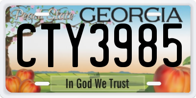 GA license plate CTY3985