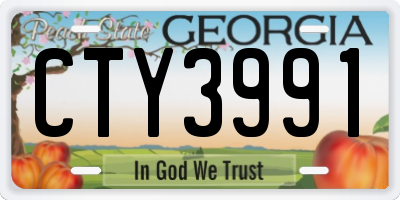 GA license plate CTY3991