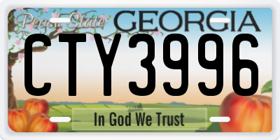 GA license plate CTY3996