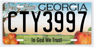 GA license plate CTY3997