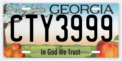 GA license plate CTY3999