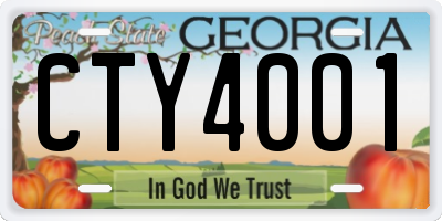 GA license plate CTY4001