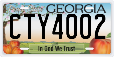 GA license plate CTY4002