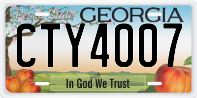 GA license plate CTY4007