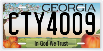 GA license plate CTY4009