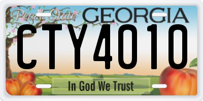 GA license plate CTY4010