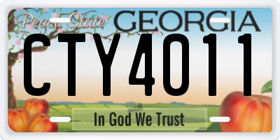 GA license plate CTY4011
