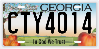 GA license plate CTY4014