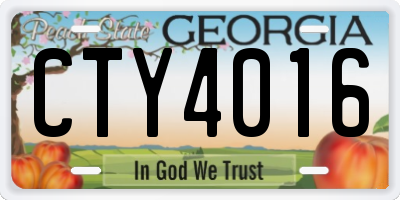 GA license plate CTY4016