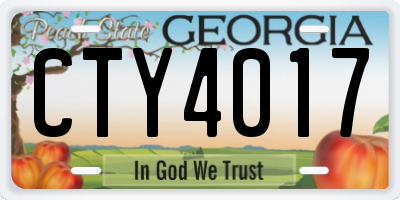 GA license plate CTY4017