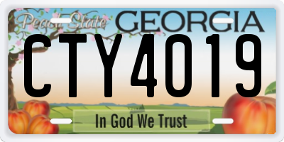 GA license plate CTY4019