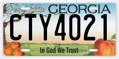 GA license plate CTY4021