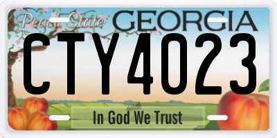GA license plate CTY4023