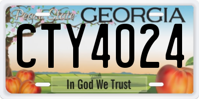 GA license plate CTY4024