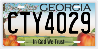 GA license plate CTY4029