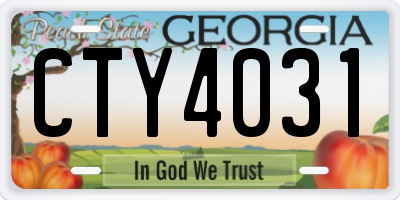 GA license plate CTY4031