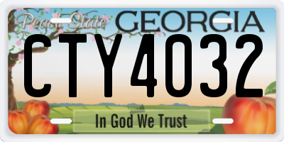 GA license plate CTY4032