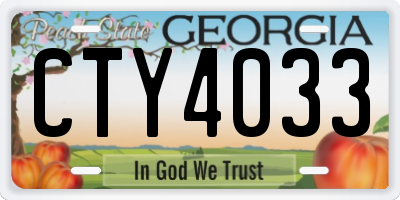 GA license plate CTY4033