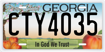 GA license plate CTY4035