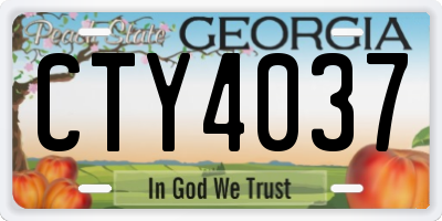 GA license plate CTY4037