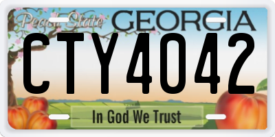 GA license plate CTY4042