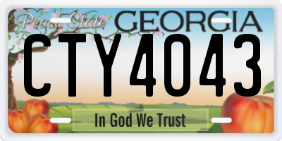 GA license plate CTY4043