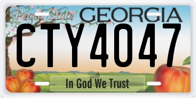 GA license plate CTY4047