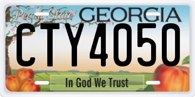 GA license plate CTY4050