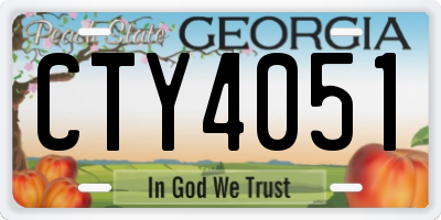 GA license plate CTY4051