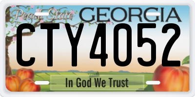 GA license plate CTY4052