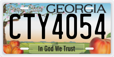 GA license plate CTY4054