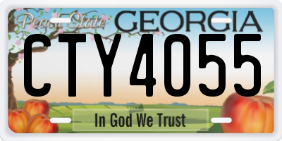 GA license plate CTY4055