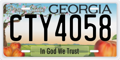 GA license plate CTY4058