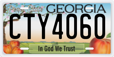GA license plate CTY4060