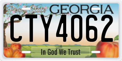 GA license plate CTY4062