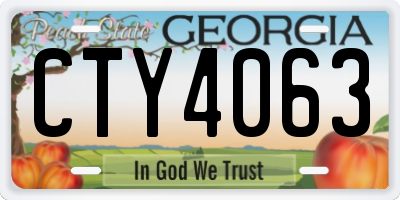 GA license plate CTY4063