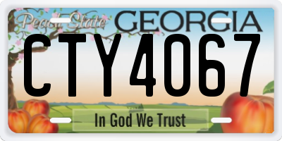 GA license plate CTY4067