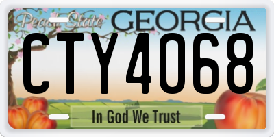 GA license plate CTY4068