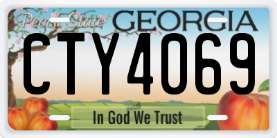 GA license plate CTY4069
